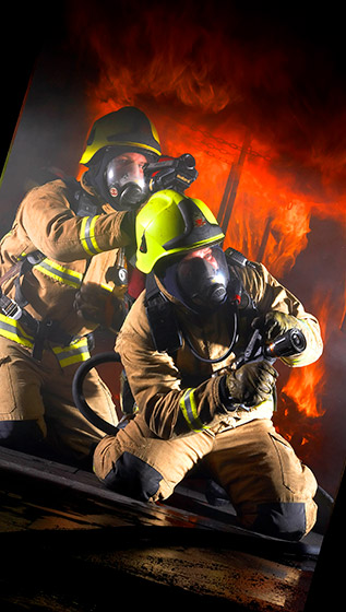 commercial photograph of firemen